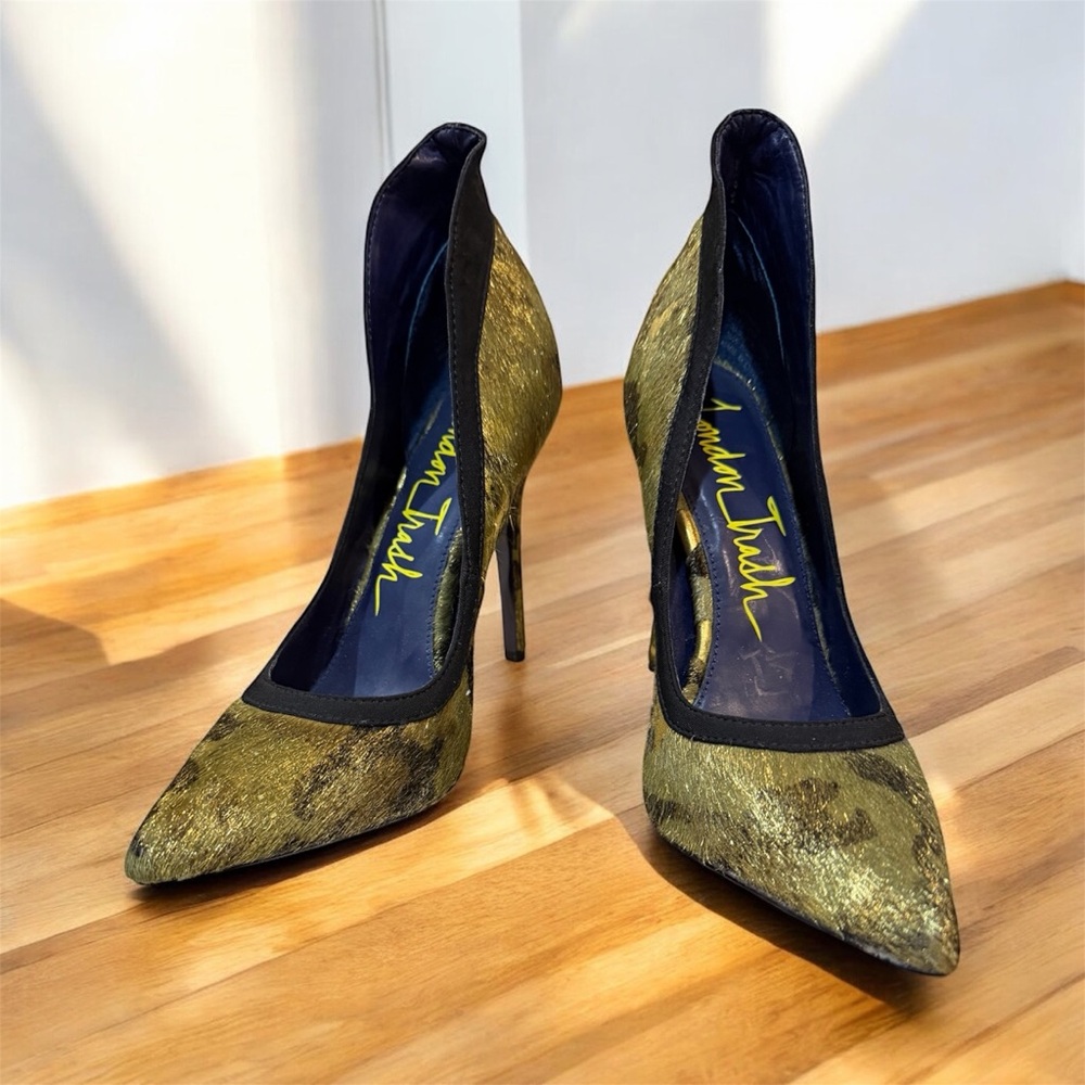 London Trash Metallic Green Heels